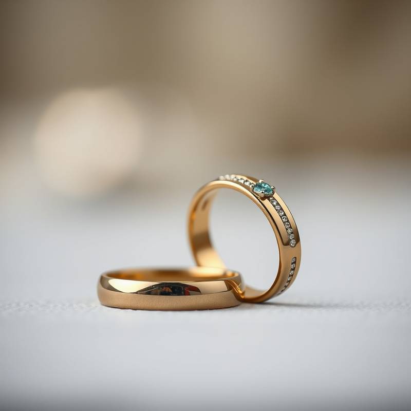 Anillos de boda desenfocados en segundo plano, representando un caso de divorcio.