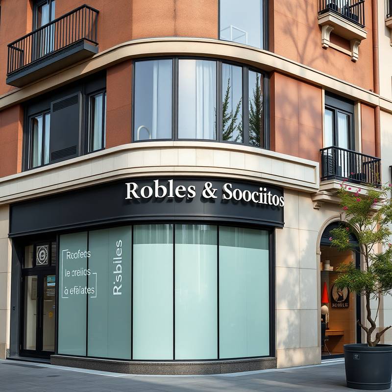 Fachada de la oficina de Robles & Asociados en Madrid.